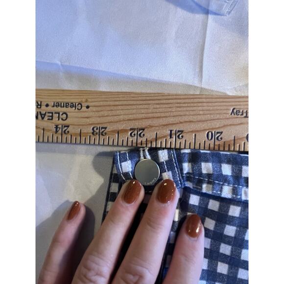 CHICO'S Woman's Size 0 Blue And White Plaid Shacket Button-Up Super Cute - Picture 9 of 9